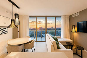 Florida Sunset Getaway living room at Hyde Beach House