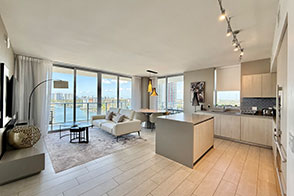 Hyde Beach House condo living room with water view